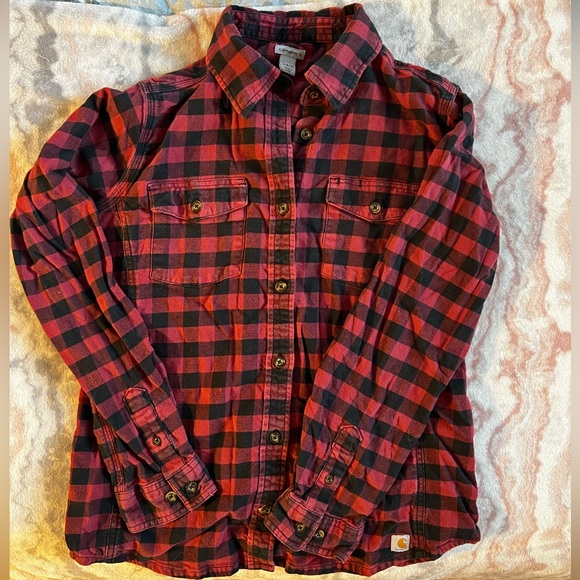 Carhartt Tops - Carhartt Women’s Red and Black Plaid Flannel Medium Shirt